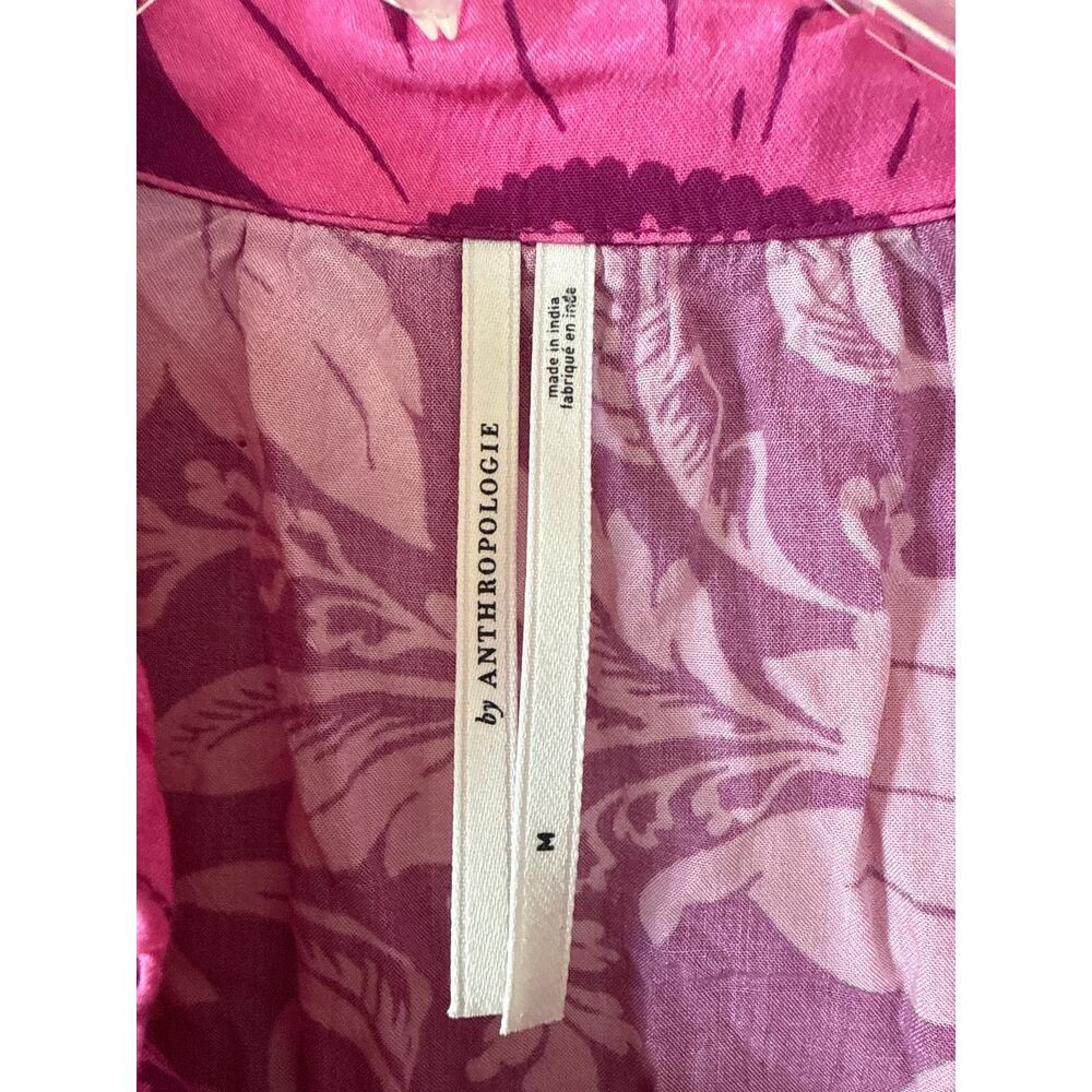 NEW! Anthropologie Tunic Floral Red Pink Sleep Set Top and Bottom Shorts size M - Picture 6 of 15